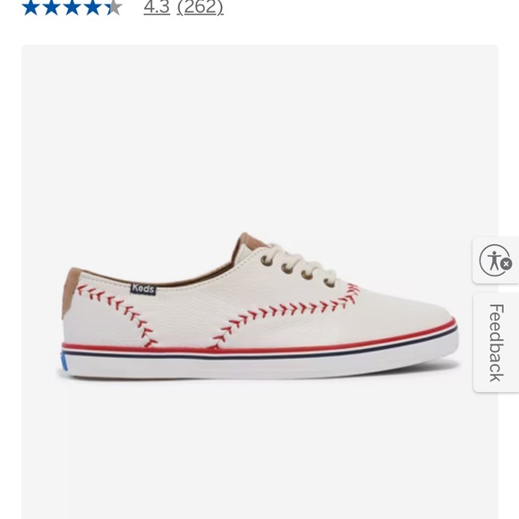 Keds White with Red Stitch baseball sneakers - Picture 2 of 2